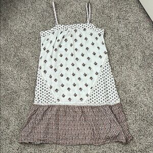 Anthropologie Floral White and Pink Dress